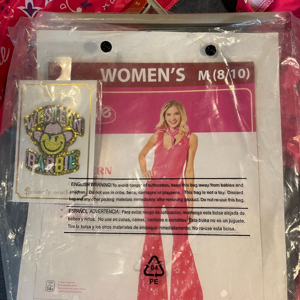 Barbie Western Glitter Patch with Smiley Face